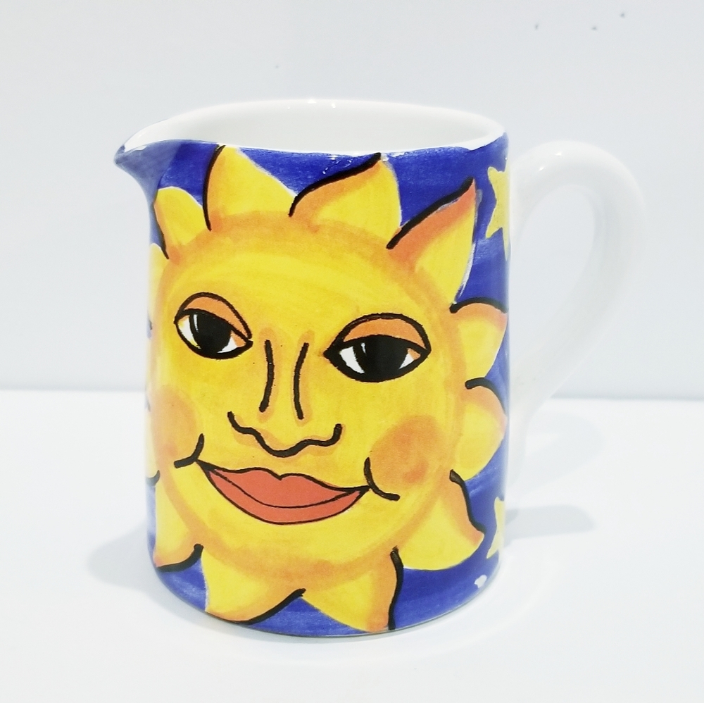 Starbucks Coffee Ciao Italya Bellini Ceramic Sun Stars Handpainted Creamer